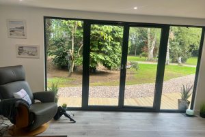 Studio interior with view